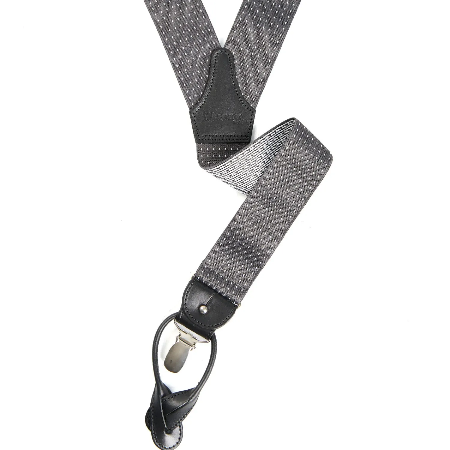 E.Marinella Bretelle|BRETELLE EM GRIGIE Micro pois bianco