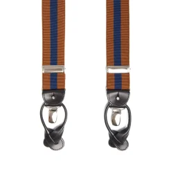 E.Marinella Bretelle|BRETELLE EM MARRONE CHIARO E BLU A righe