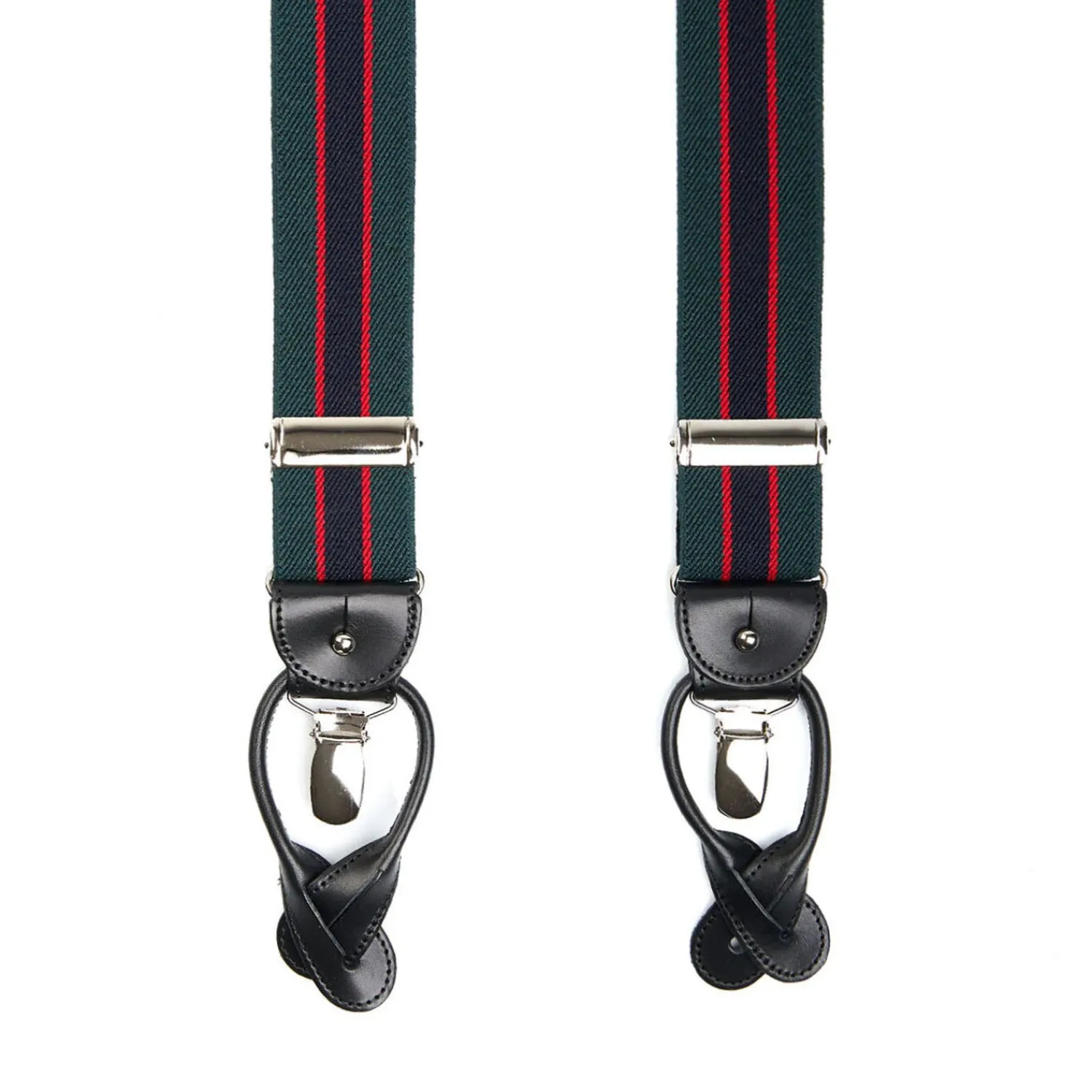 E.Marinella Bretelle|BRETELLE EM VERDE E BLU SCURO Rigata