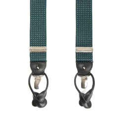 E.Marinella Bretelle|BRETELLE EM VERDE SCURO Micro pois bianco