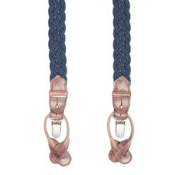 E.Marinella Bretelle|BRETELLE INTRECCIATE BLU In cotone