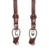 E.Marinella Bretelle|BRETELLE INTRECCIATE MARRONE SCURO In pelle