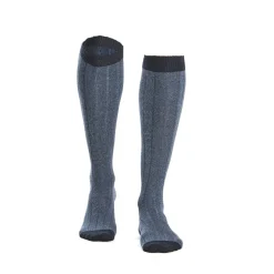 E.Marinella Calzini|CALZE LUNGHE BICOLORE AZZURRO POLVERE E BLU Tinta unita