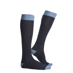 E.Marinella Calzini|CALZE LUNGHE BICOLORE BLU E AZZURRE Tinta unita
