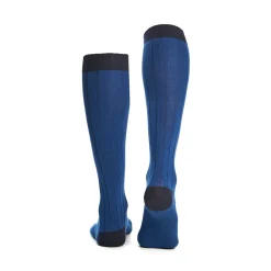 E.Marinella Calzini|CALZE LUNGHE BICOLORE BLUETTE E BLU IN COTONE Tinta unita
