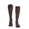 E.Marinella Calzini|CALZE LUNGHE BICOLORE MARRONE E BORDEAUX IN COTONE Tinta unita