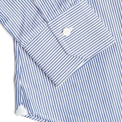 E.Marinella Camicie In Cotone|CAMICIA CLASSICA A RIGHE BIANCO E BLU SLIM In cotone popeline