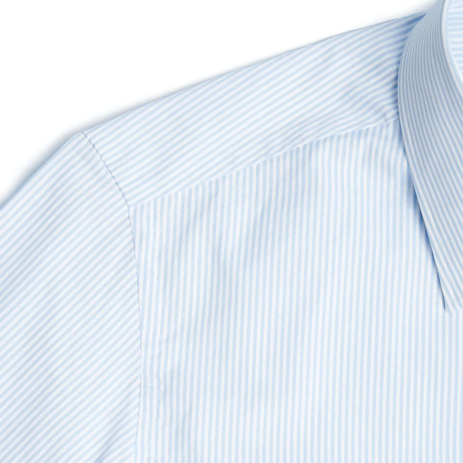 E.Marinella Camicie In Cotone|CAMICIA CLASSICA A RIGHE BIANCO E AZZURRO SLIM In cotone popeline