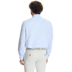 E.Marinella Camicie In Cotone|CAMICIA CLASSICA AZZURRA REGULAR In cotone popeline