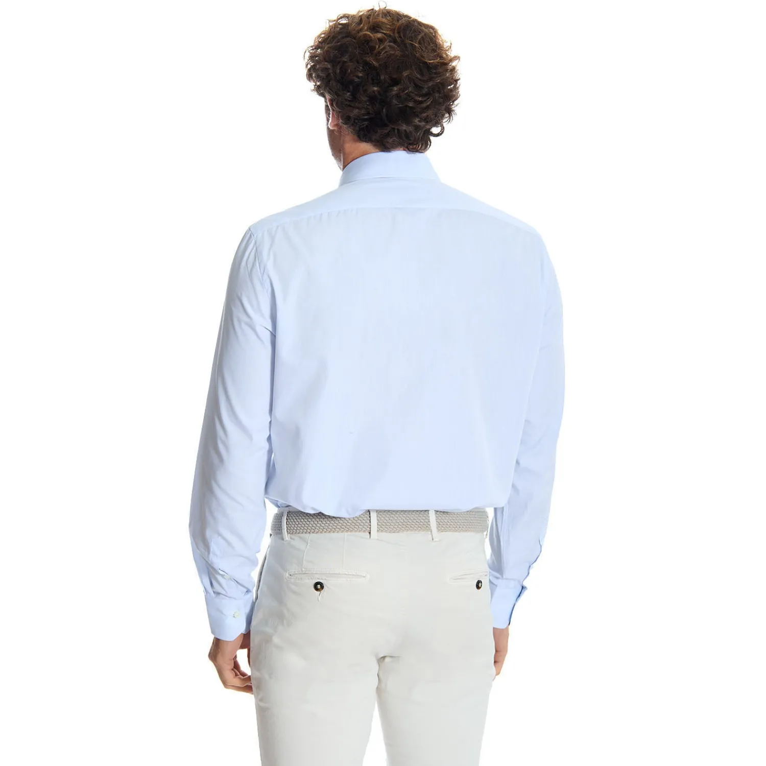 E.Marinella Camicie In Cotone|CAMICIA CLASSICA AZZURRA REGULAR In cotone popeline