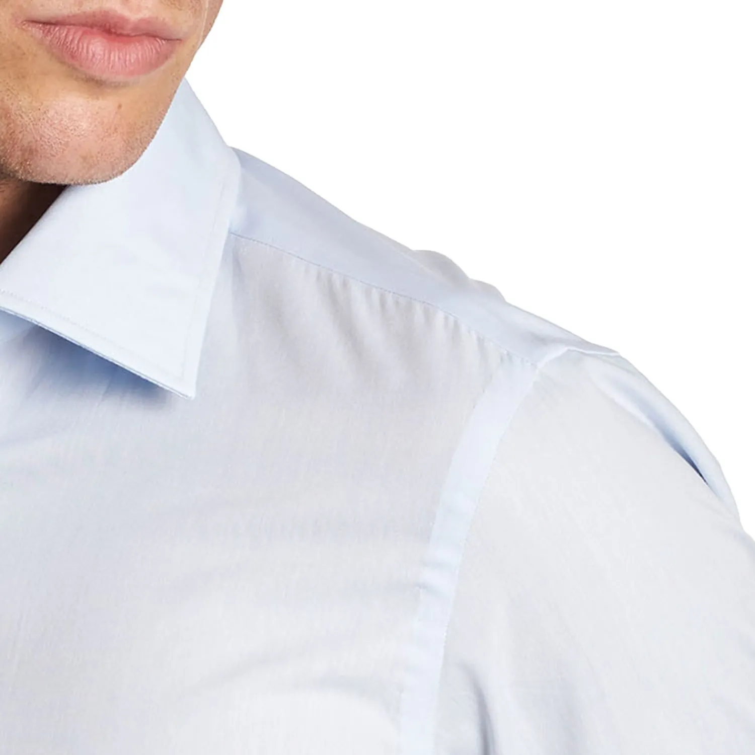 E.Marinella Camicie In Cotone|CAMICIA CLASSICA AZZURRA REGULAR In cotone popeline
