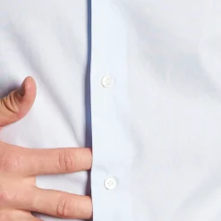 E.Marinella Camicie In Cotone|CAMICIA CLASSICA AZZURRA REGULAR In cotone popeline