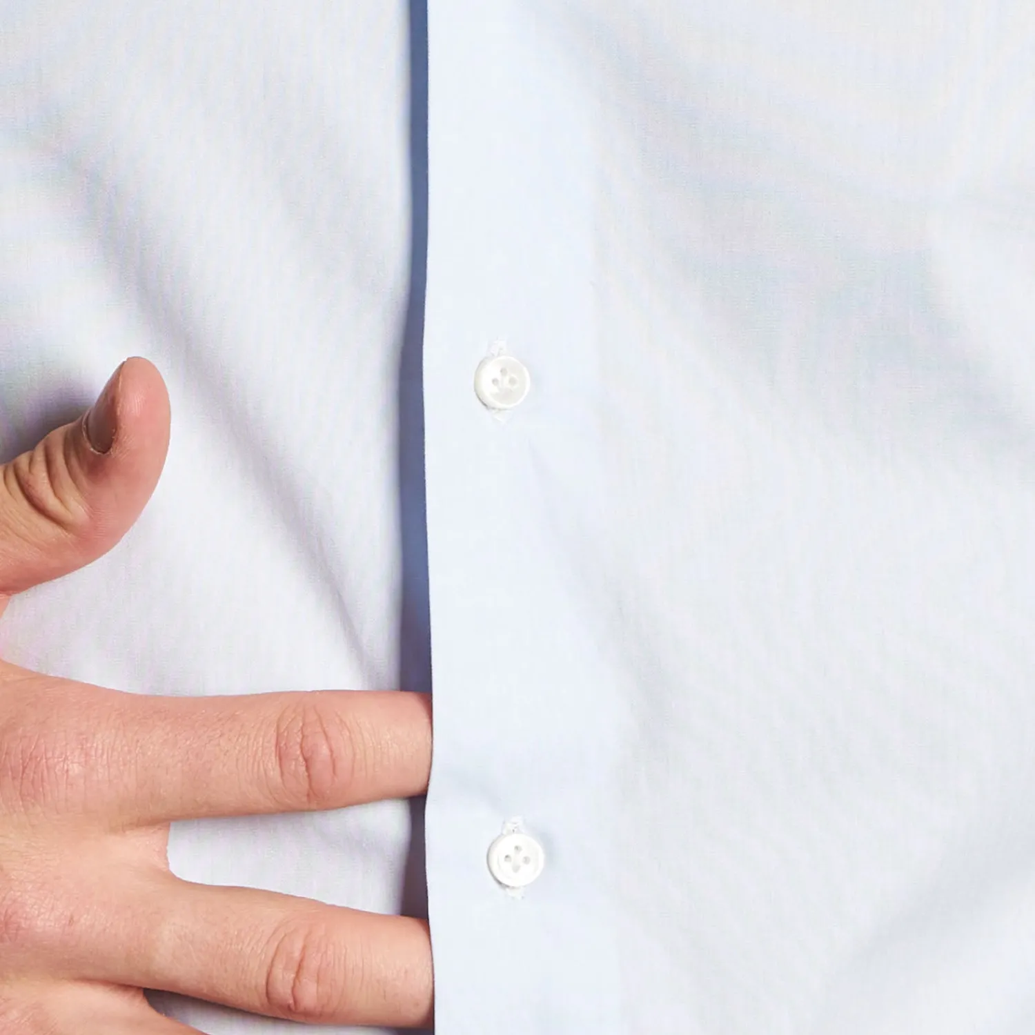 E.Marinella Camicie In Cotone|CAMICIA CLASSICA AZZURRA REGULAR In cotone popeline