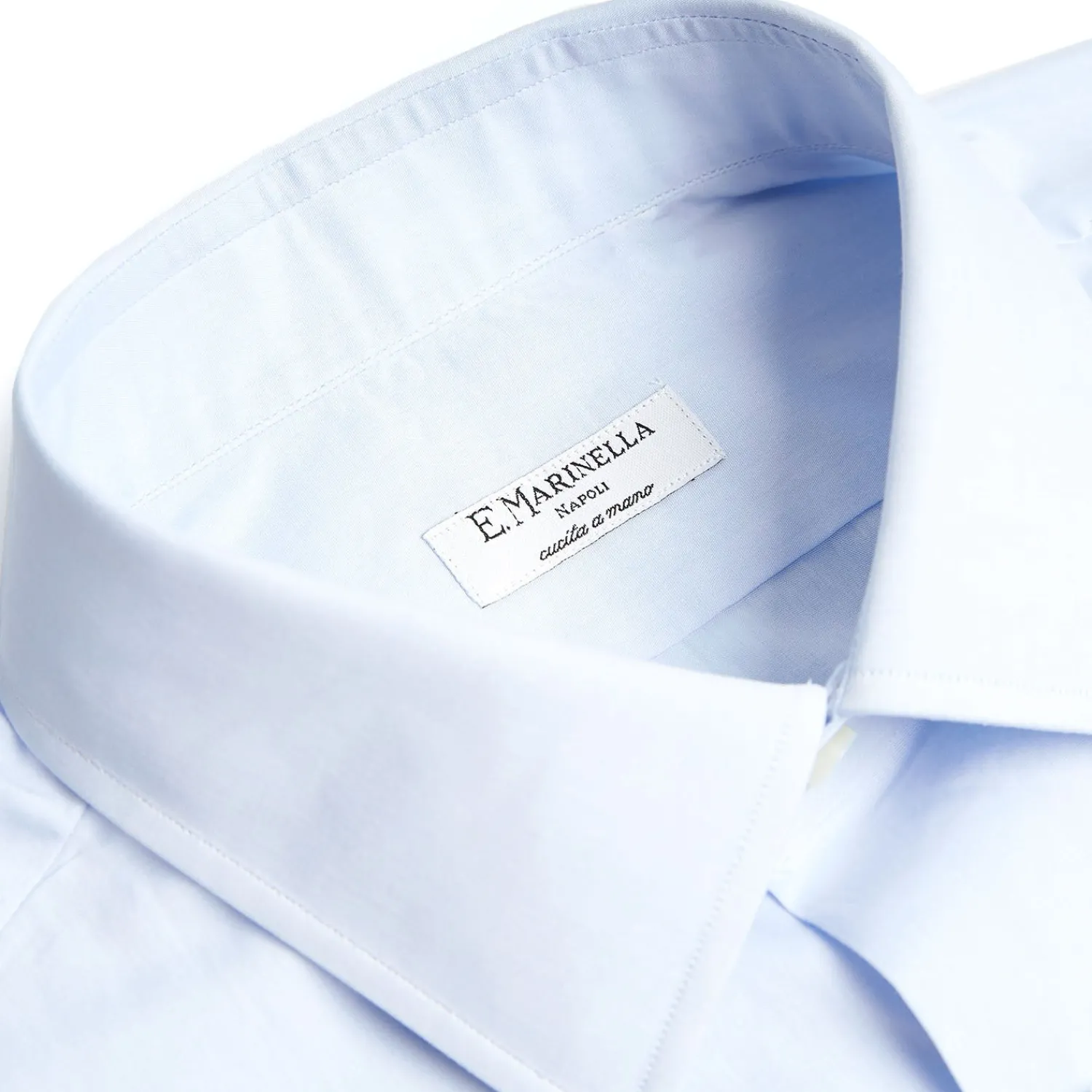 E.Marinella Camicie In Cotone|CAMICIA CLASSICA AZZURRA REGULAR In cotone popeline