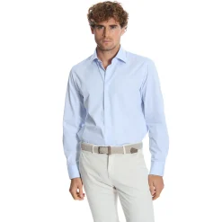 E.Marinella Camicie In Cotone|CAMICIA CLASSICA AZZURRA REGULAR In cotone popeline
