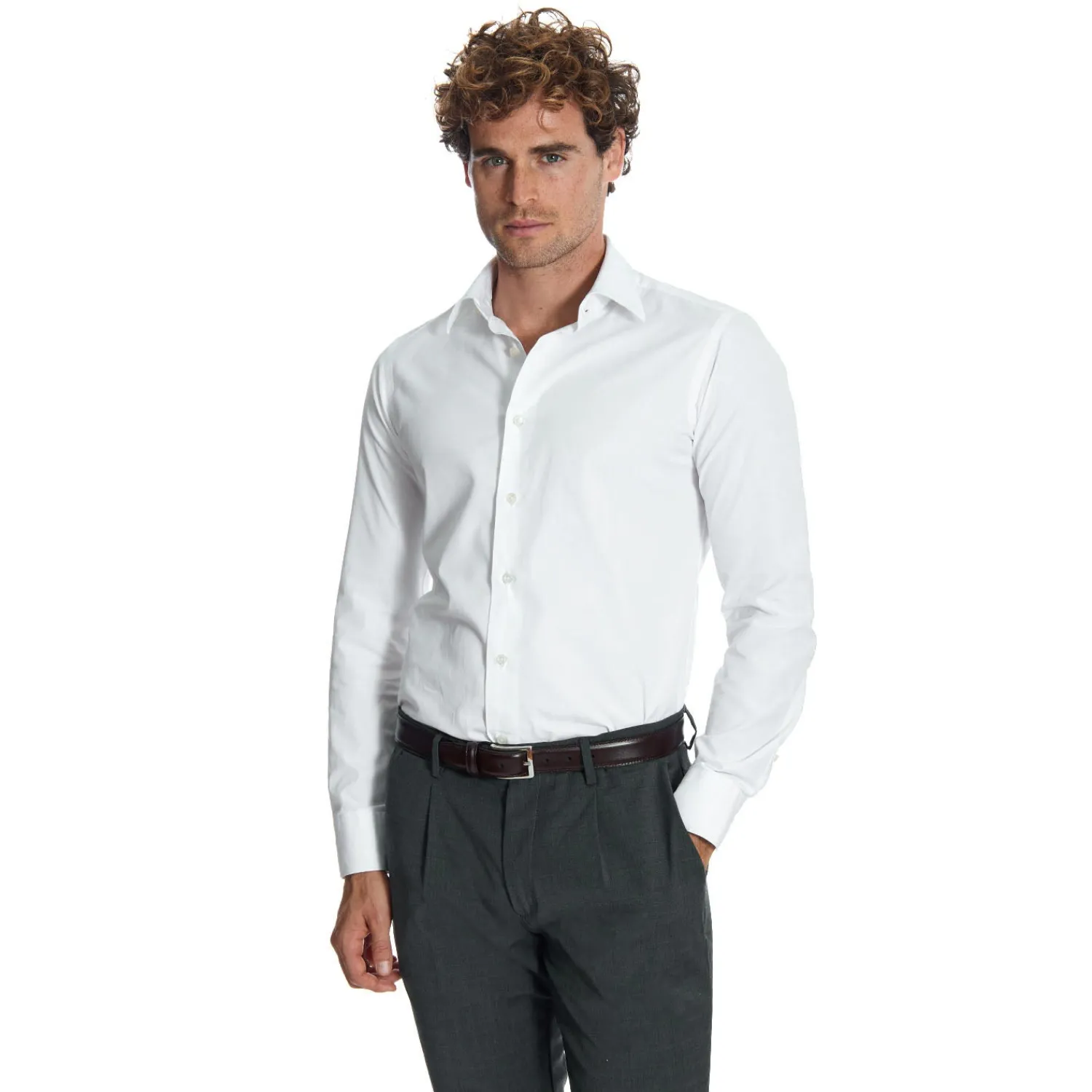 E.Marinella Accessori Per Il Padre Degli Sposi|Accessori Per I Testimoni|CAMICIA CLASSICA BIANCA SLIM In cotone popeline