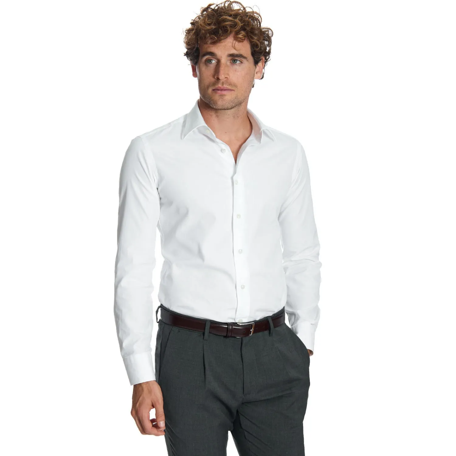 E.Marinella Accessori Per Il Padre Degli Sposi|Accessori Per I Testimoni|CAMICIA CLASSICA BIANCA SLIM In cotone popeline