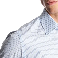 E.Marinella Camicie In Cotone|CAMICIA CLASSICA DOPPIA RIGA SLIM In cotone popeline