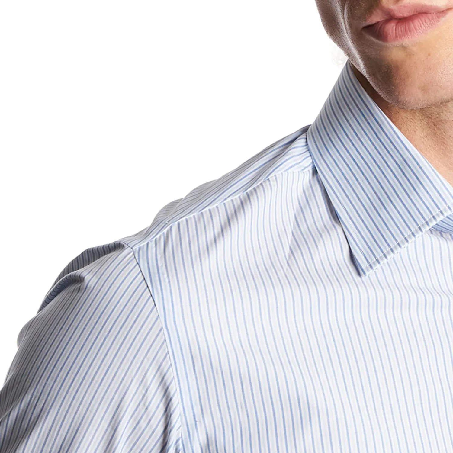 E.Marinella Camicie In Cotone|CAMICIA CLASSICA DOPPIA RIGA SLIM In cotone popeline
