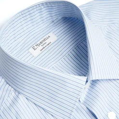 E.Marinella Camicie In Cotone|CAMICIA CLASSICA DOPPIA RIGA REGULAR In cotone popeline