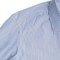 E.Marinella Camicie In Cotone|CAMICIA CLASSICA RIGHE BIANCO E BLU REGULAR In cotone popeline