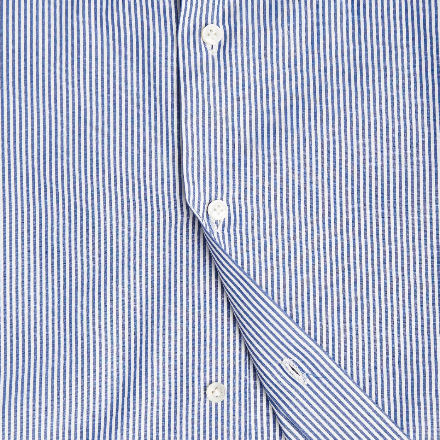 E.Marinella Camicie In Cotone|CAMICIA CLASSICA RIGHE BIANCO E BLU REGULAR In cotone popeline