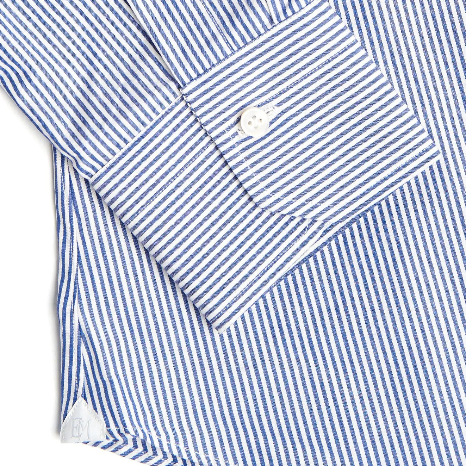 E.Marinella Camicie In Cotone|CAMICIA CLASSICA RIGHE BIANCO E BLU REGULAR In cotone popeline