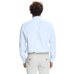 E.Marinella Camicie In Cotone|CAMICIA CLASSICA RIGHE BIANCO E AZZURRO REGULAR In cotone popeline