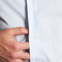 E.Marinella Camicie In Cotone|CAMICIA CLASSICA RIGHE BIANCO E AZZURRO REGULAR In cotone popeline