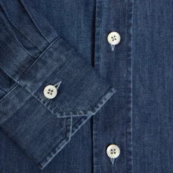 E.Marinella Camicie In Cotone|CAMICIA DI JEANS Blu
