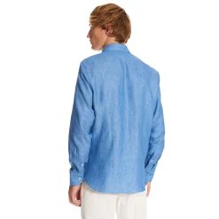 E.Marinella Camicie In Lino|CAMICIA IN LINO BLUETTE Con bottoni in madreperla