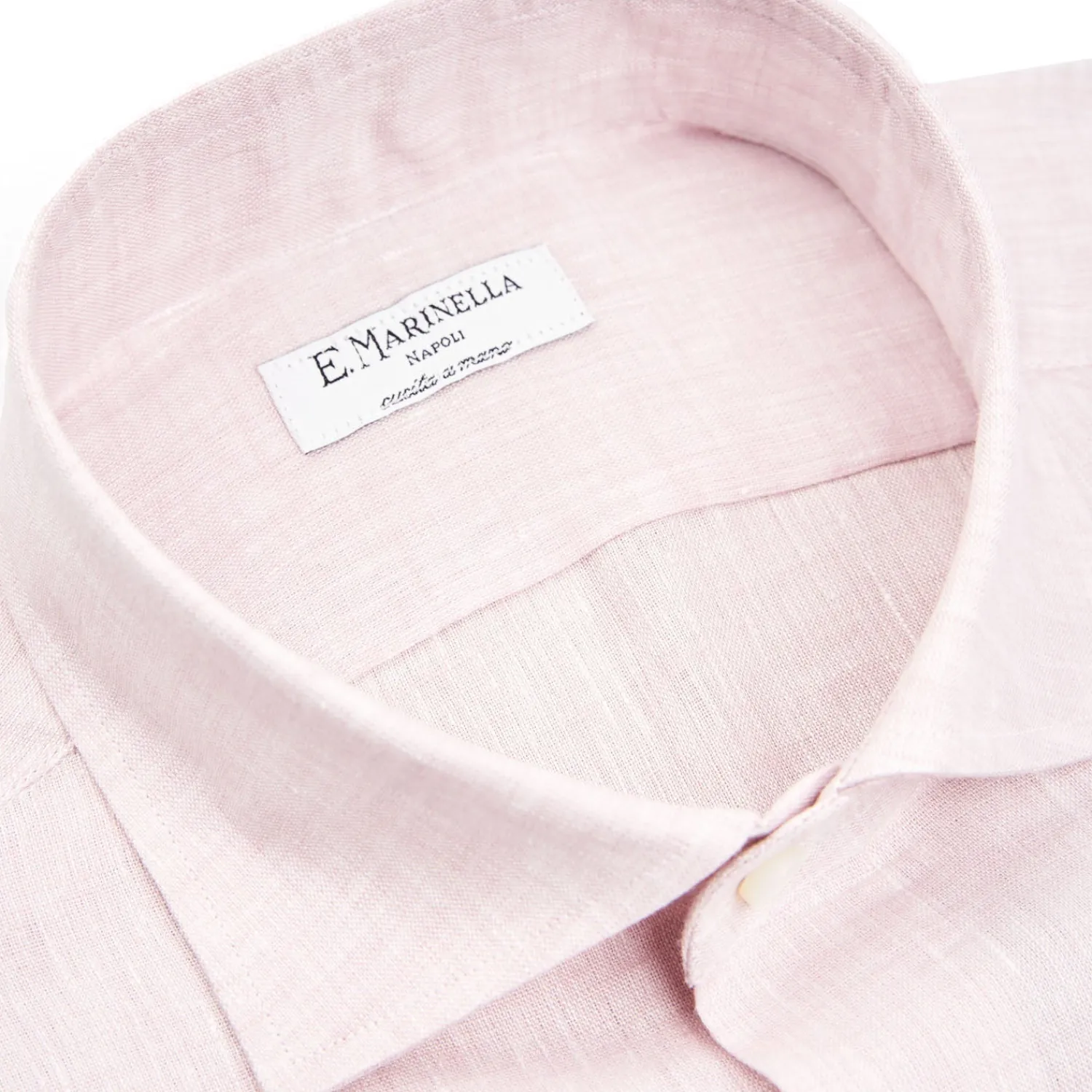 E.Marinella Camicie In Lino|CAMICIA IN LINO LILLA Con bottoni in madreperla