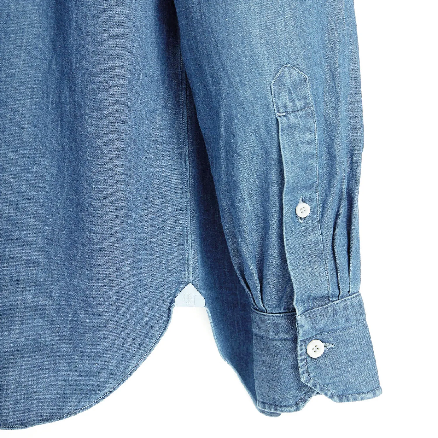 E.Marinella Camicie In Cotone|CAMICIA JEANS DELAVE Blu chiaro