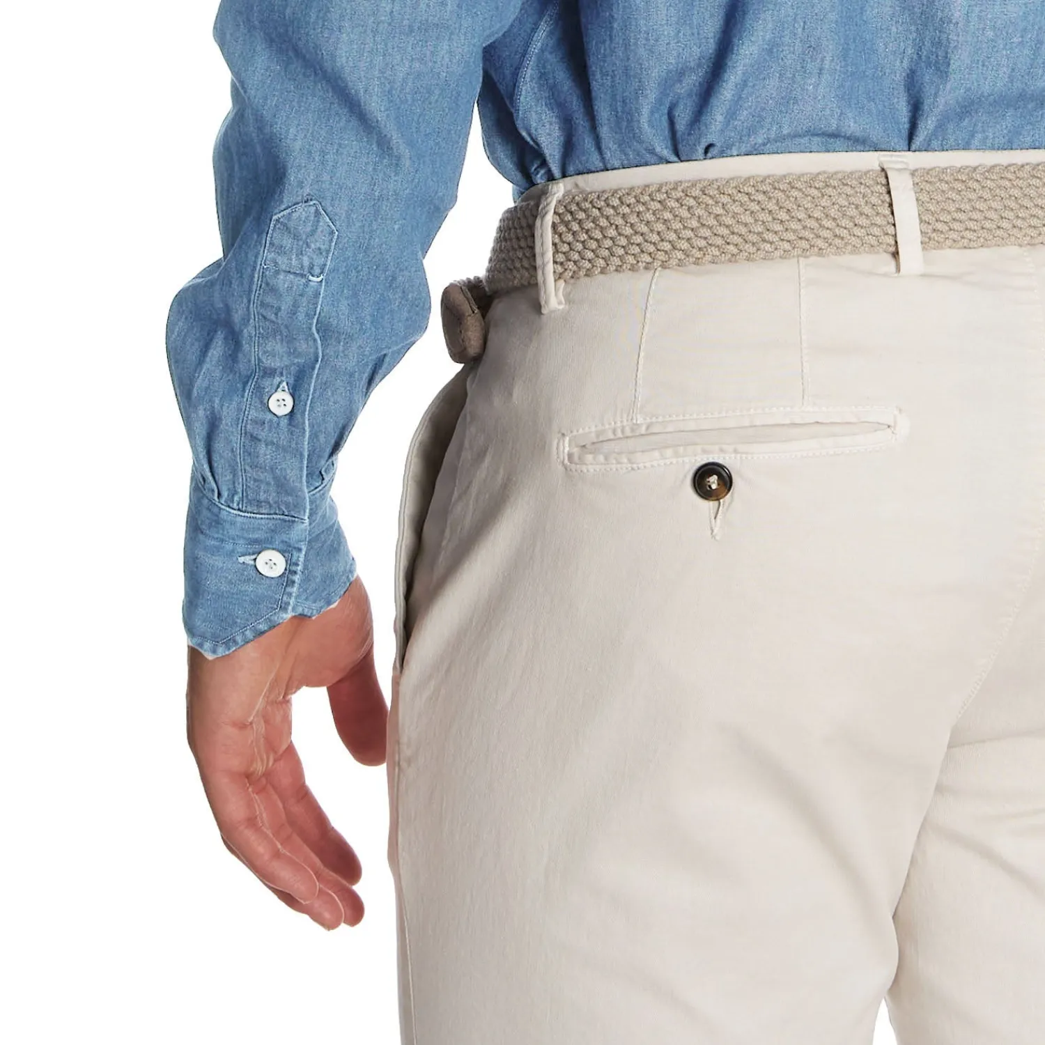 E.Marinella Camicie In Cotone|CAMICIA JEANS DELAVE Blu chiaro