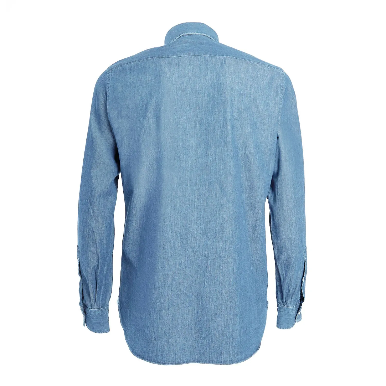 E.Marinella Camicie In Cotone|CAMICIA JEANS DELAVE Blu chiaro