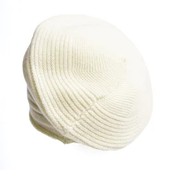 E.Marinella Cappelli|CAPPELLO BASCO A RIGHE BIANCO In cashmere
