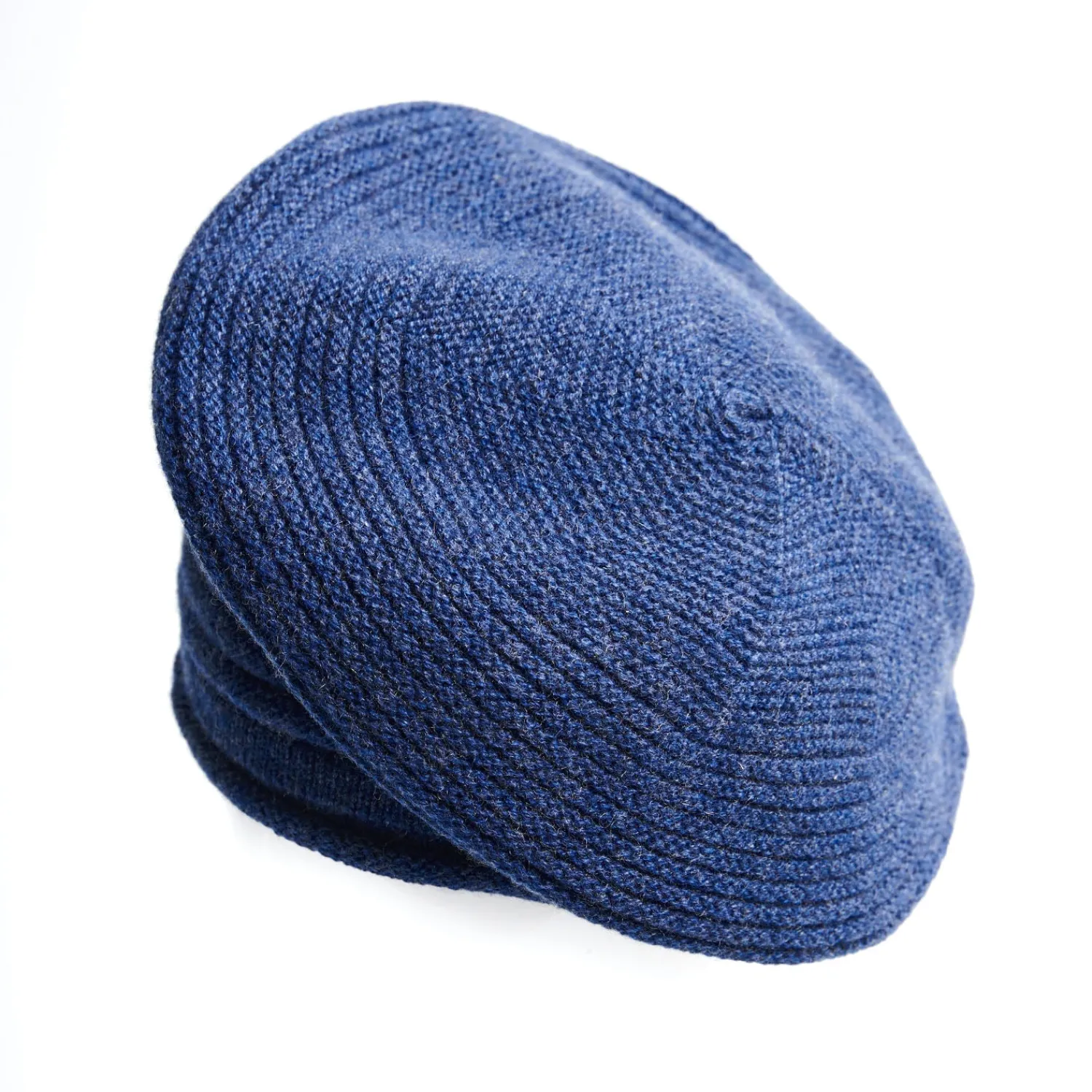 E.Marinella Cappelli|CAPPELLO BASCO A RIGHE BLU In cashmere