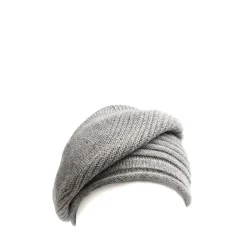E.Marinella Cappelli|CAPPELLO BASCO A RIGHE GRIGIO In cashmere