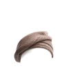 E.Marinella Cappelli|CAPPELLO BASCO A RIGHE MARRONE SCURO In cashmere