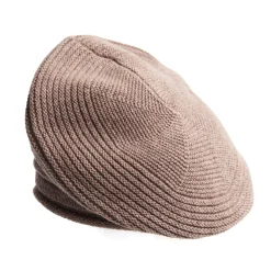E.Marinella Cappelli|CAPPELLO BASCO A RIGHE MARRONE SCURO In cashmere
