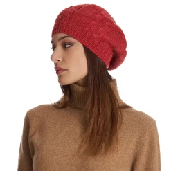 E.Marinella Cappelli|CAPPELLO BASCO A TRECCE ARANCIONE In cashmere