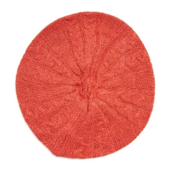E.Marinella Cappelli|CAPPELLO BASCO A TRECCE ARANCIONE In cashmere