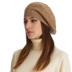 E.Marinella Cappelli|CAPPELLO BASCO A TRECCE CAMMELLO In cashmere