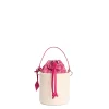 E.Marinella Mini Bag|CESTINO IN SETA E CANVAS FUCSIA Archivio inspiration 1982