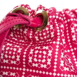 E.Marinella Mini Bag|CESTINO IN SETA E CANVAS FUCSIA Archivio inspiration 1982