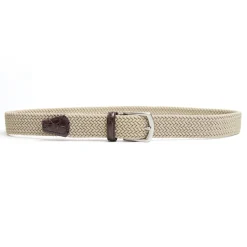 E.Marinella Cinture|CINTURA ELASTICA BEIGE Con finiture in coccodrillo