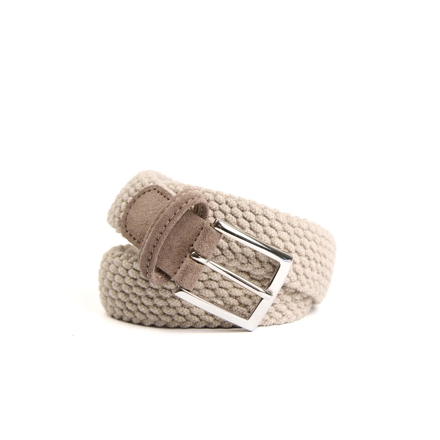 E.Marinella Cinture|CINTURA INTRECCIATA IN LANA BEIGE Con finiture in camoscio