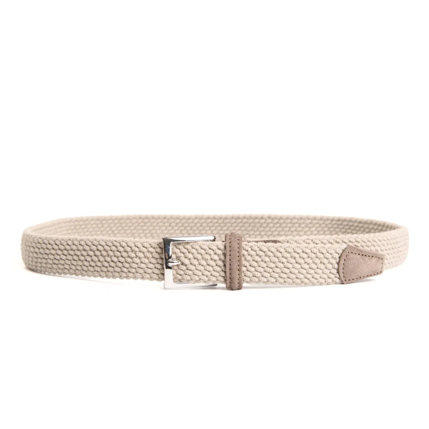 E.Marinella Cinture|CINTURA INTRECCIATA IN LANA BEIGE Con finiture in camoscio