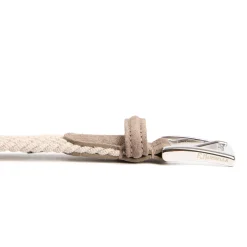 E.Marinella Cinture|CINTURA INTRECCIATA IN LANA BEIGE Con finiture in camoscio