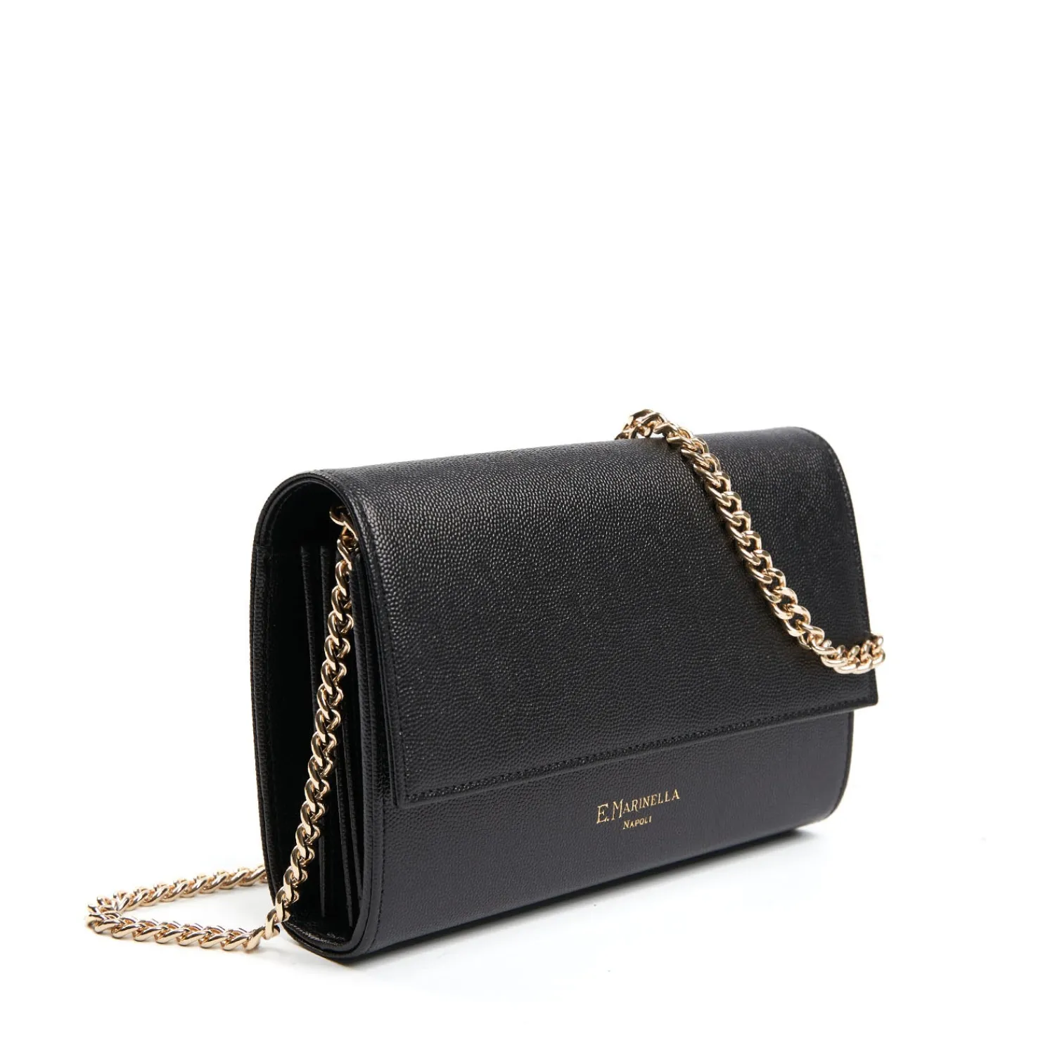E.Marinella Mini Bag|CLUTCH BAG NERA In pelle bottolata